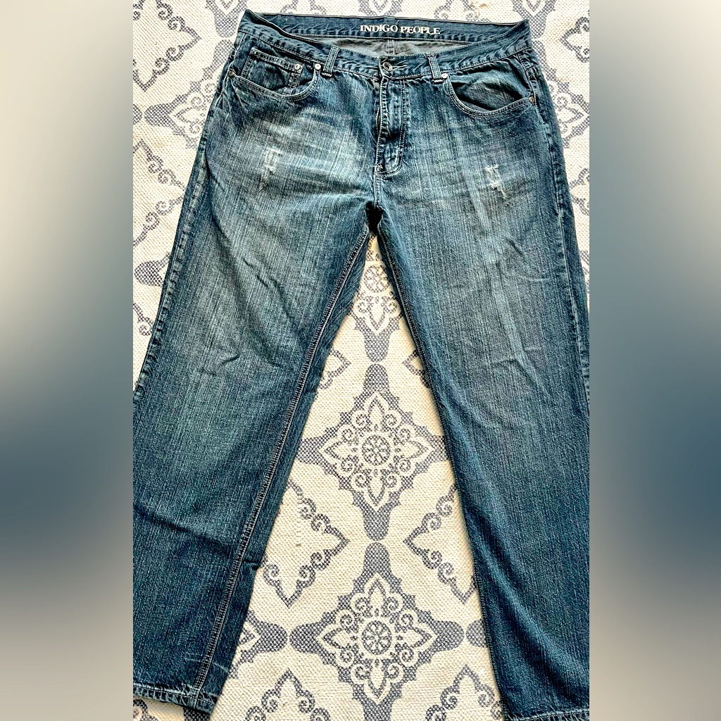 Mens Relaxed Fit Indigo People Denim